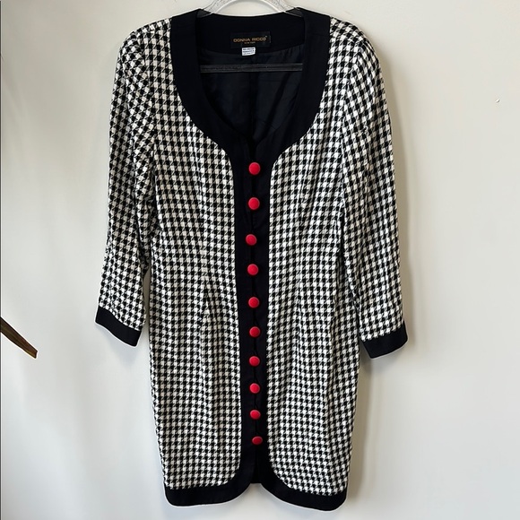 Donna Ricco Dresses & Skirts - Donna Ricco VTG Sz Large Houndstooth
Midi Dress
